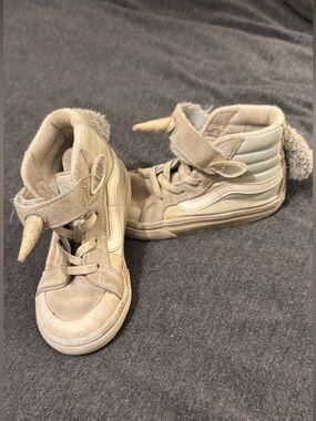 Vans High-Top Sneakers in Gray Blue with Unicorn Horn Detail